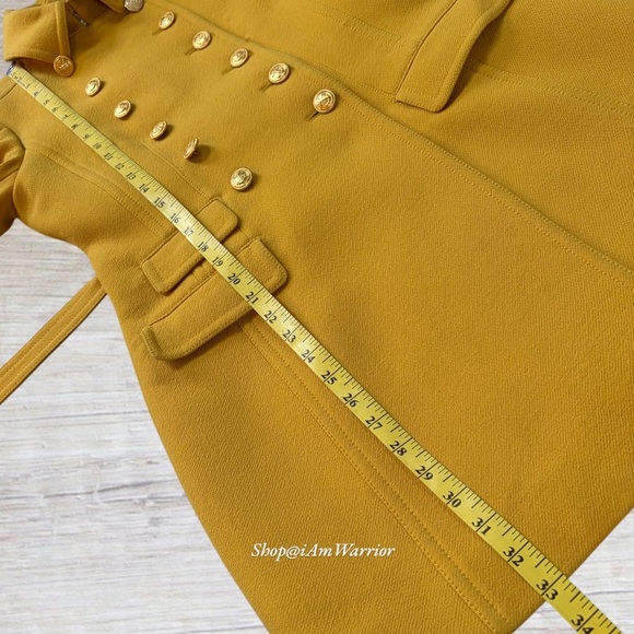 J.Crew goldenrod double breasted double cloth wool belted coat *shop@iamwarrior - Picture 10 of 15